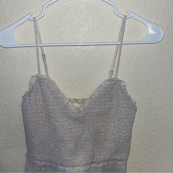 Lovers + Friends Sallie Metalic Smocked Mini Dress Size XS New With Tags - Picture 2 of 8